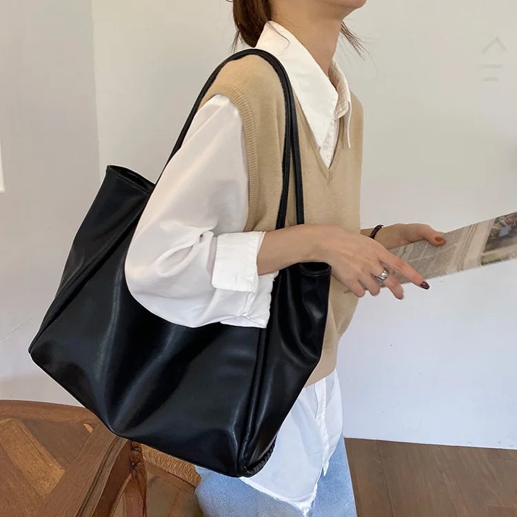 Portable Texture Tote Bag for Women, Shoulder Underarm Bag, Commuting Bag, Large Capacity, Niche Design, Autumn Winter Handbags