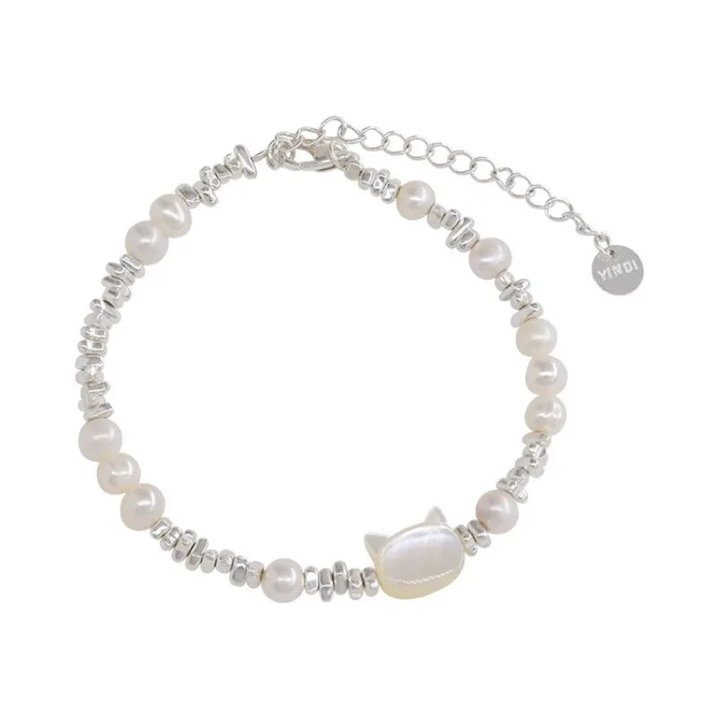 VENTFILLE 925 Sterling Silver Double Layer Pearl Bracelet for Women Girl Design Bead Korean Jewelry Dropshipping