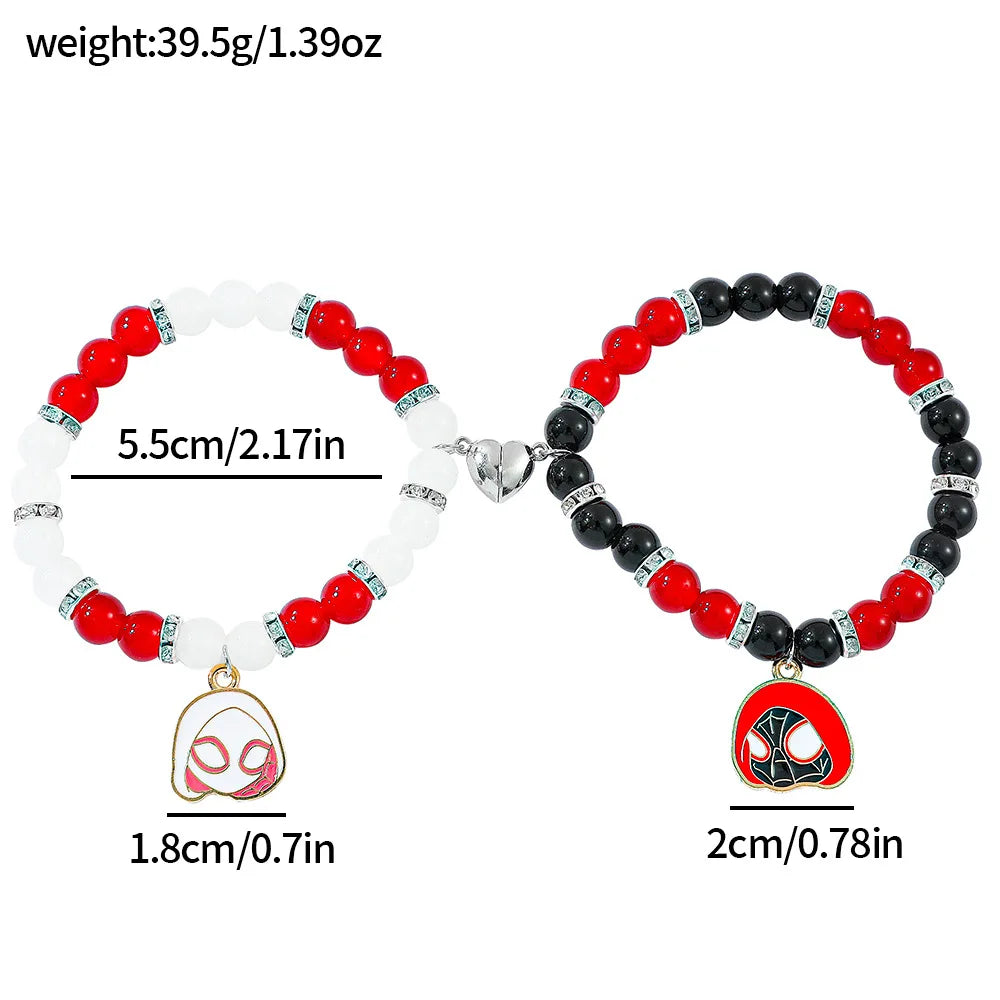 Spiderman Friendship Bracelets, Best Friend Bff, Halloween, Christmas, Matching Rope, Beads Chain, Couples Bracelets, New, 2025