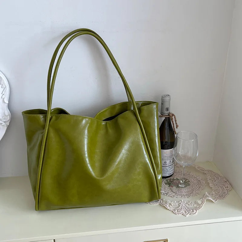 Portable Texture Tote Bag for Women, Shoulder Underarm Bag, Commuting Bag, Large Capacity, Niche Design, Autumn Winter Handbags