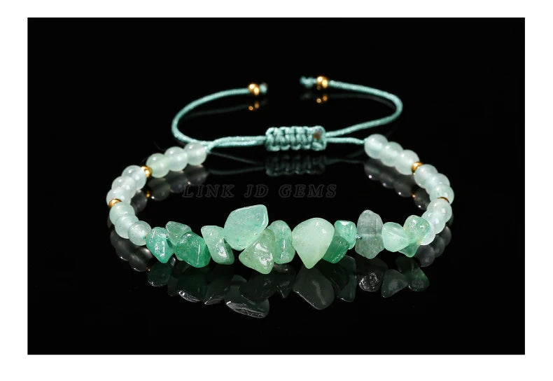 Change Better Natural Stone Amethyst Gravel Chip Bead Adjustable Braided Bracelet Women Men Small Round Bead Strand Healing Gift