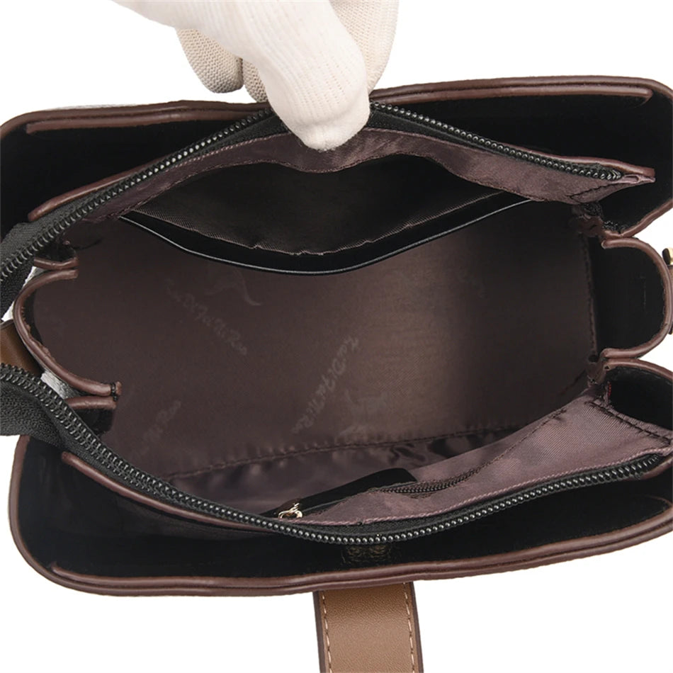 3-Layer Designer Handbag - Large Capacity Crossbody Messenger Bag