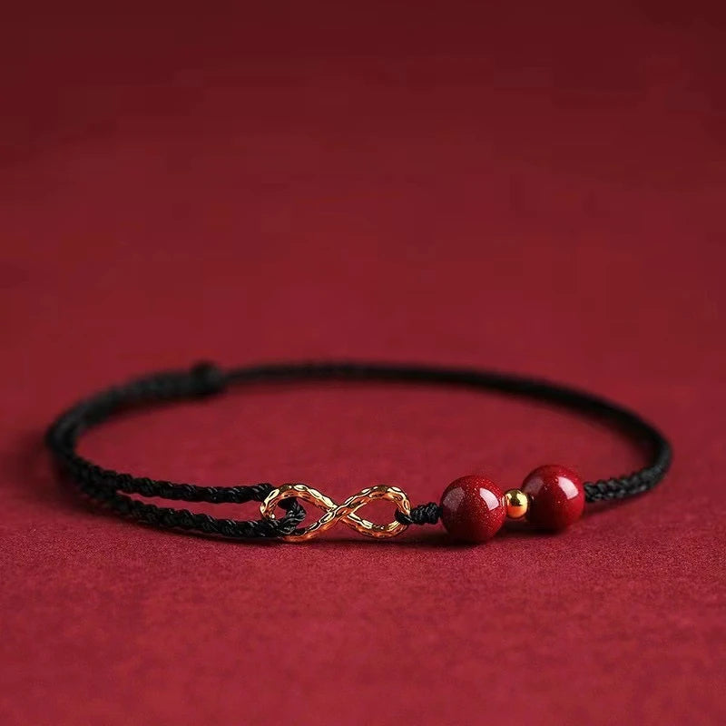 Lucky Red Thread Bracelet Men Women Tibetan Buddhist Lotus Infinity Cinnabar Beads Handmade Braided Rope Bracelets Party Jewelry