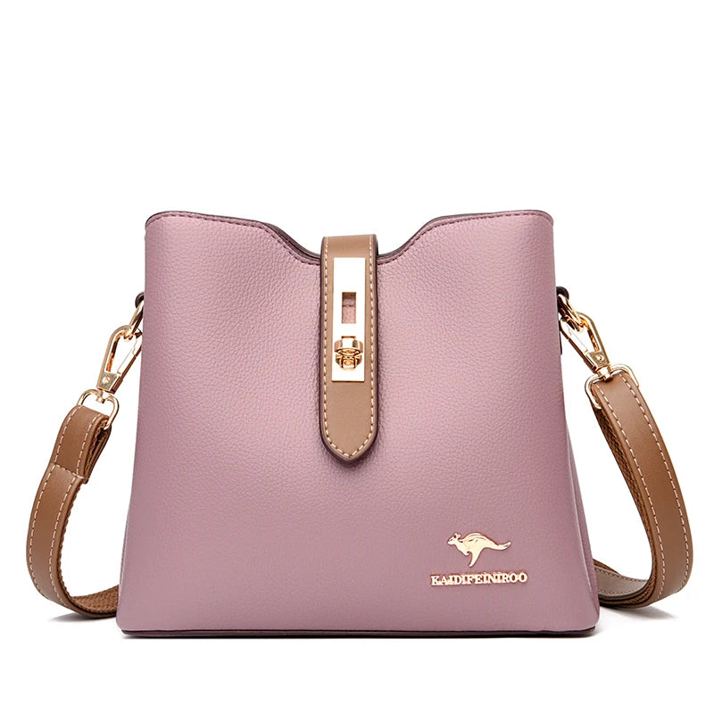 3-Layer Designer Handbag - Large Capacity Crossbody Messenger Bag