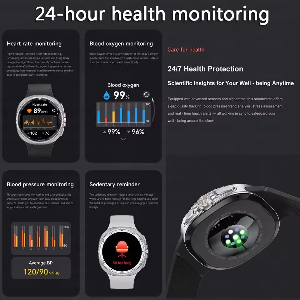 Clone Version For Galaxy Watch8 Classic GPS NFC Smart Watch 46mm AMOLEL BT Call 3ATM Waterproof Galaxy 7 Upgraded Smartwatch Men