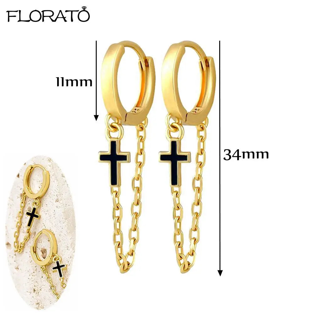 925 Sterling Silver Needle Punk Spike Rivet Hoop Earrings For Women Huggie Earrings Ear Cuff Piercing Earring Gothic Jewelry