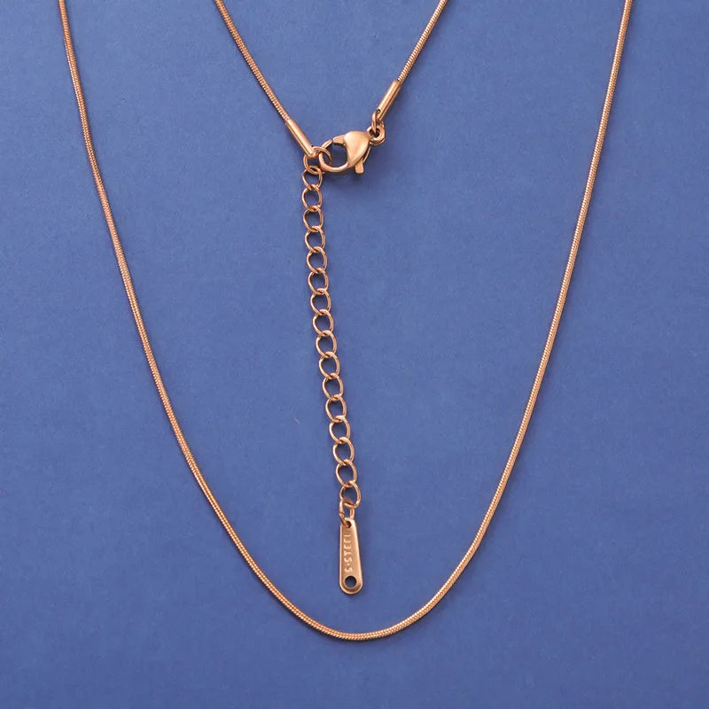 Simple Collarbone Necklace for Women Man Stainless Steel Gold Color Snake Chain Choker Minimalist Jewelry Wedding Party Gift