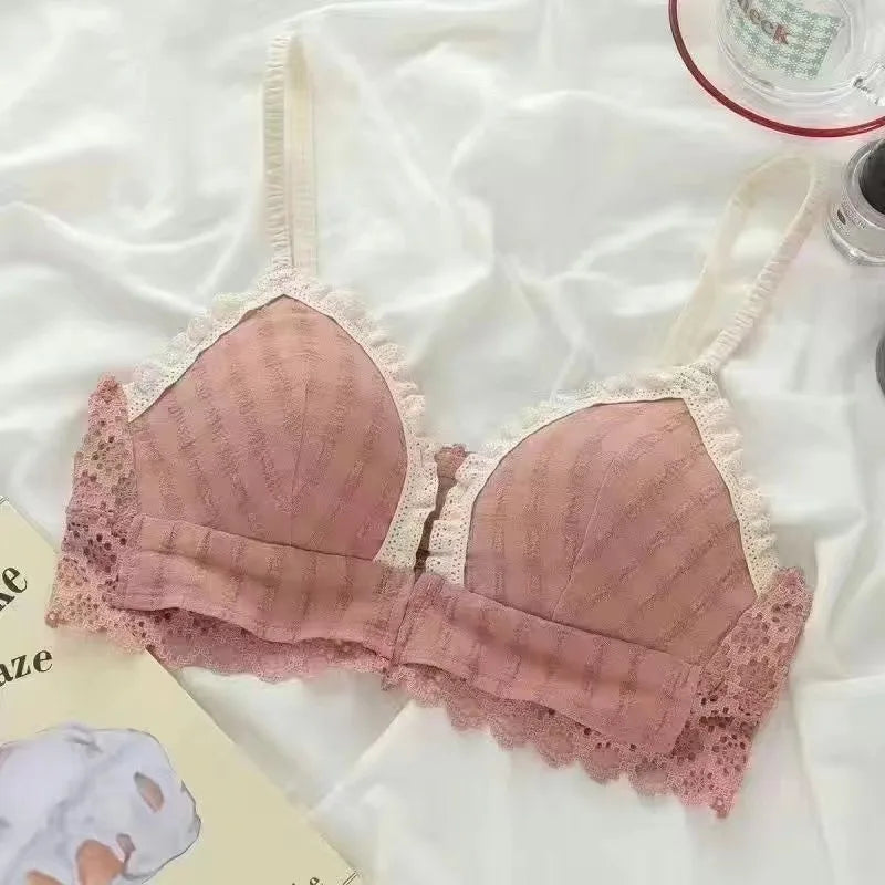 Japan Korean Front Closure Bra - Wire Free Lace Comfortable