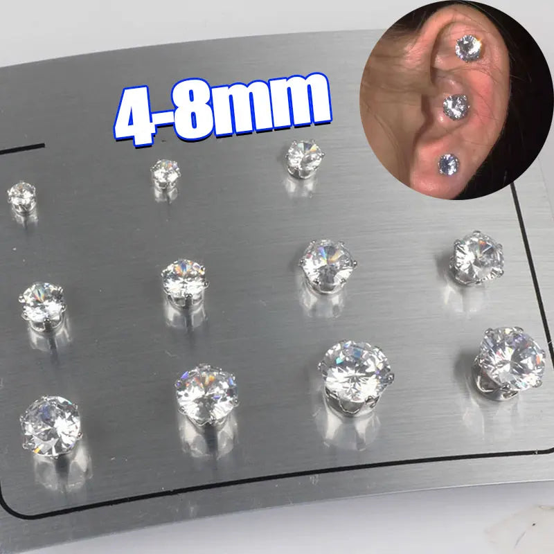 1-3pcs Magnetic Ear Clips Stud Earrings Non Piercing Strong Magnet Fake Piercing Women Men Jewelry Clip Earrings for Kids Girls