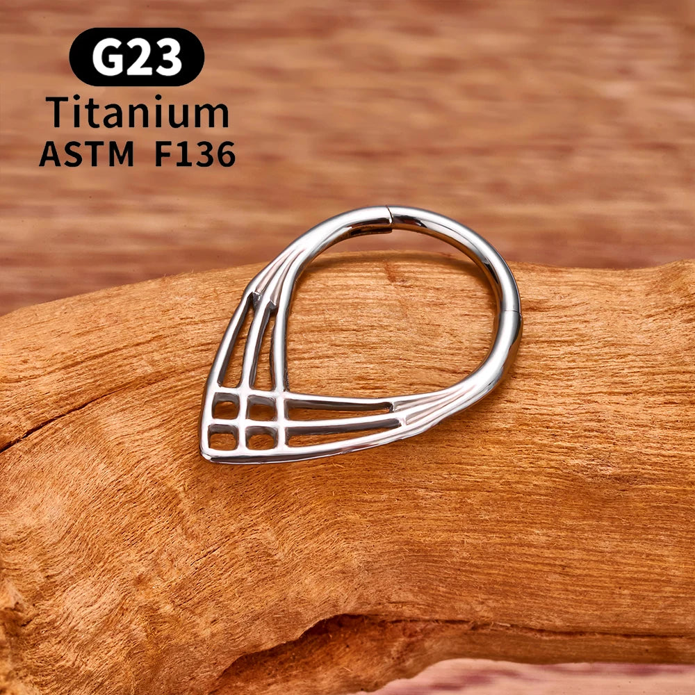 ASTM F136 G23 TItanium Piercing Septum Heart Nose Rings 16G Hinged Clicker Tragus Cartilage Helix Earrings Punk Body Jewelry
