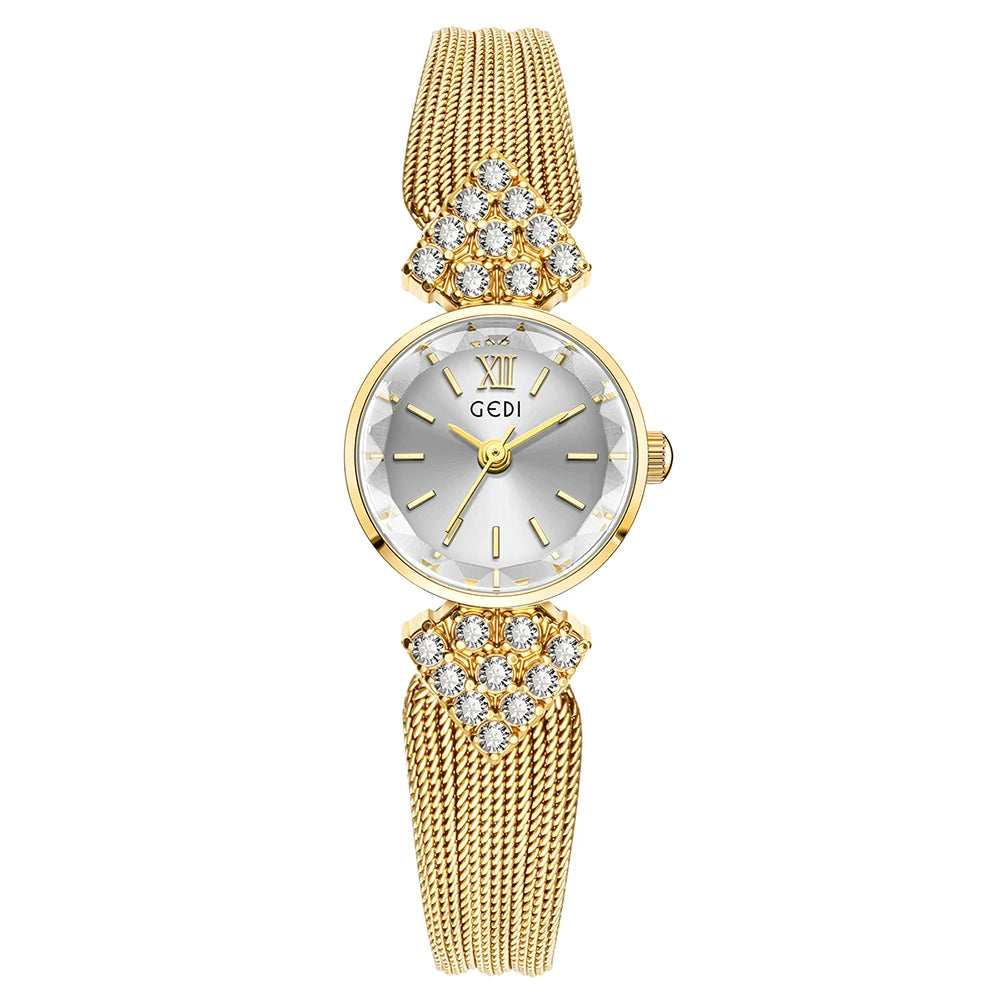 GEDI Luxury Retro High-End Ladies Watches Niche Vintage Quartz Woman Wristwatch Diamond Fashion Casual Watches for Woman