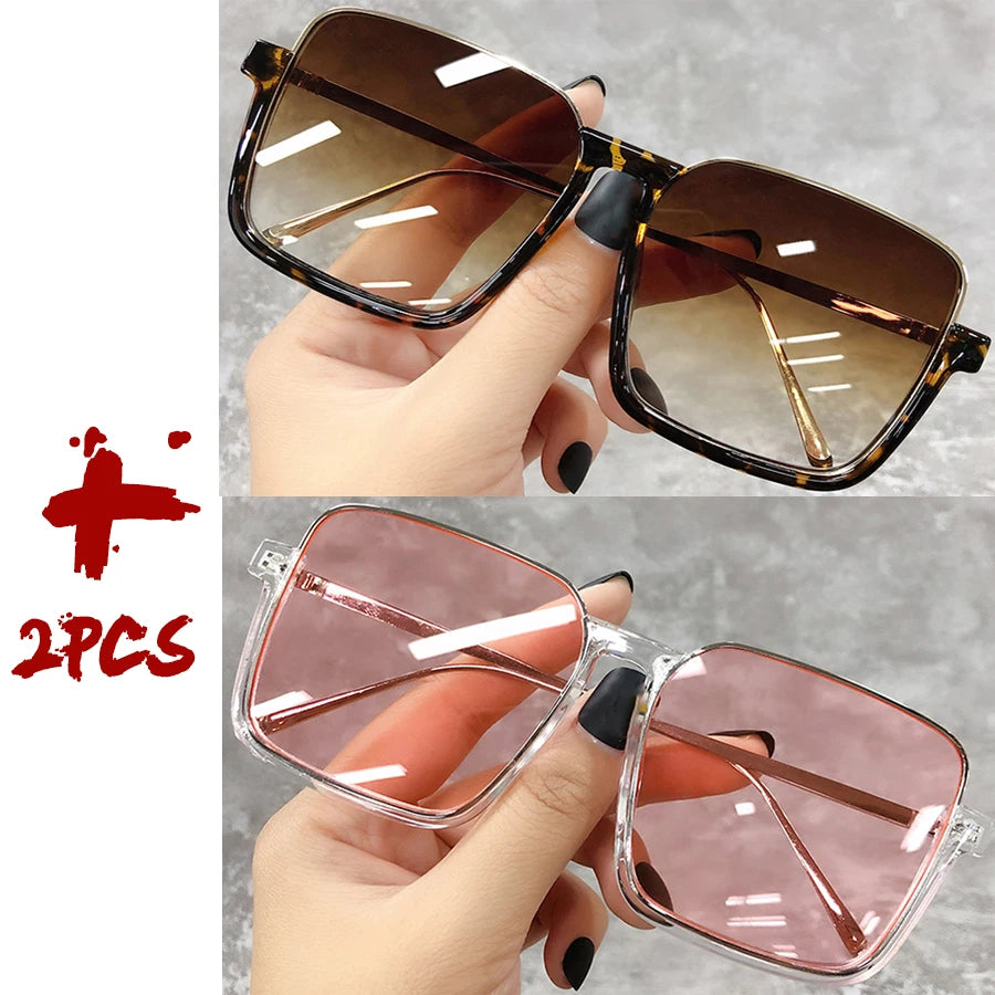 2025 Big Square Frame Travel Sunglasses - Luxury Gradient Unisex UV400