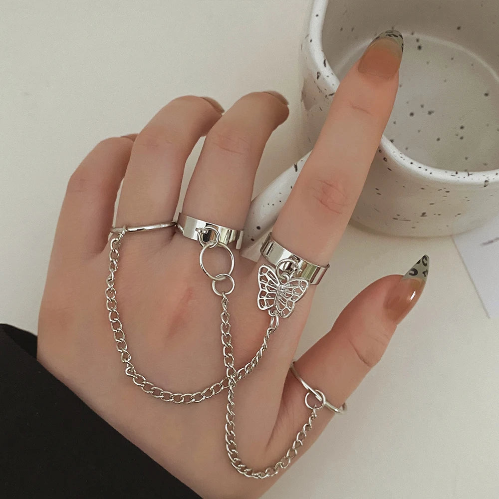 IPARAM Silver color Chain Pearl Bracelet Love Pendant Zircon Necklace Snake Butterfly Earrings Ring Fashion Jewelry Set