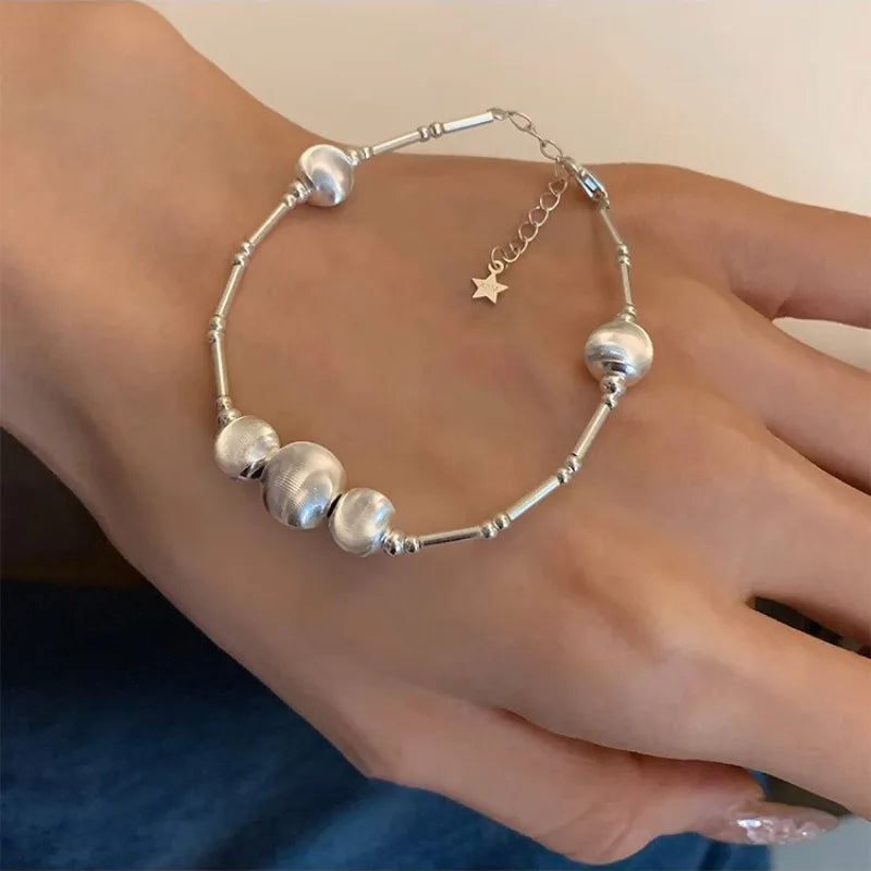 VENTFILLE 925 Sterling Silver Double Layer Pearl Bracelet for Women Girl Design Bead Korean Jewelry Dropshipping