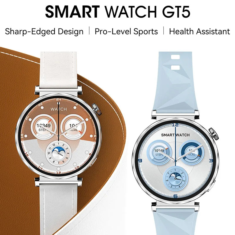 GT5 Mini Smart Watch for Woman IP68 Waterproof 1.32" IPS Screen Make/Receive Calls Message Sleep Tracking Sport Modes Smartwatch