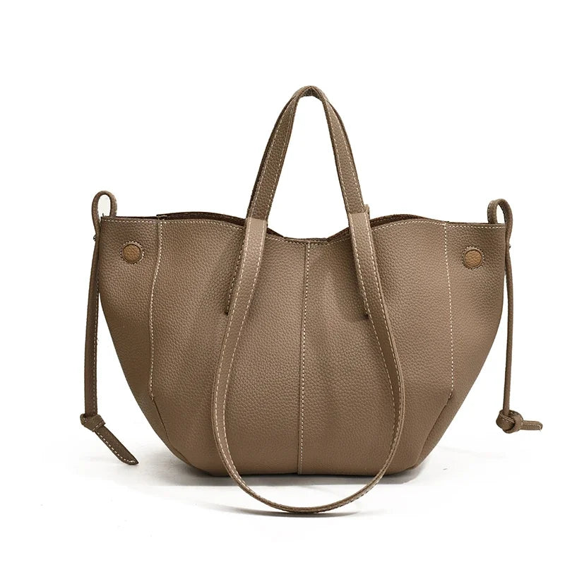 High Quality PU Tote Bags Fashion Solid Hasp Simple Versatile Sense of Luxury Shoulder and Handbags for Women 2024 New Style