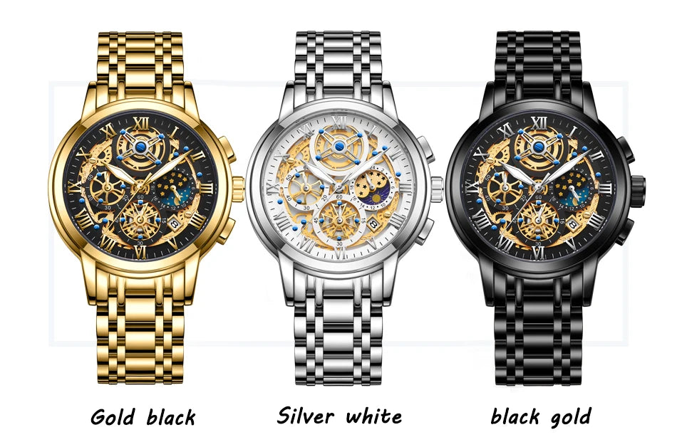 LIGE 2024 Gold Women Watch - Waterproof Sport Quartz Chronograph