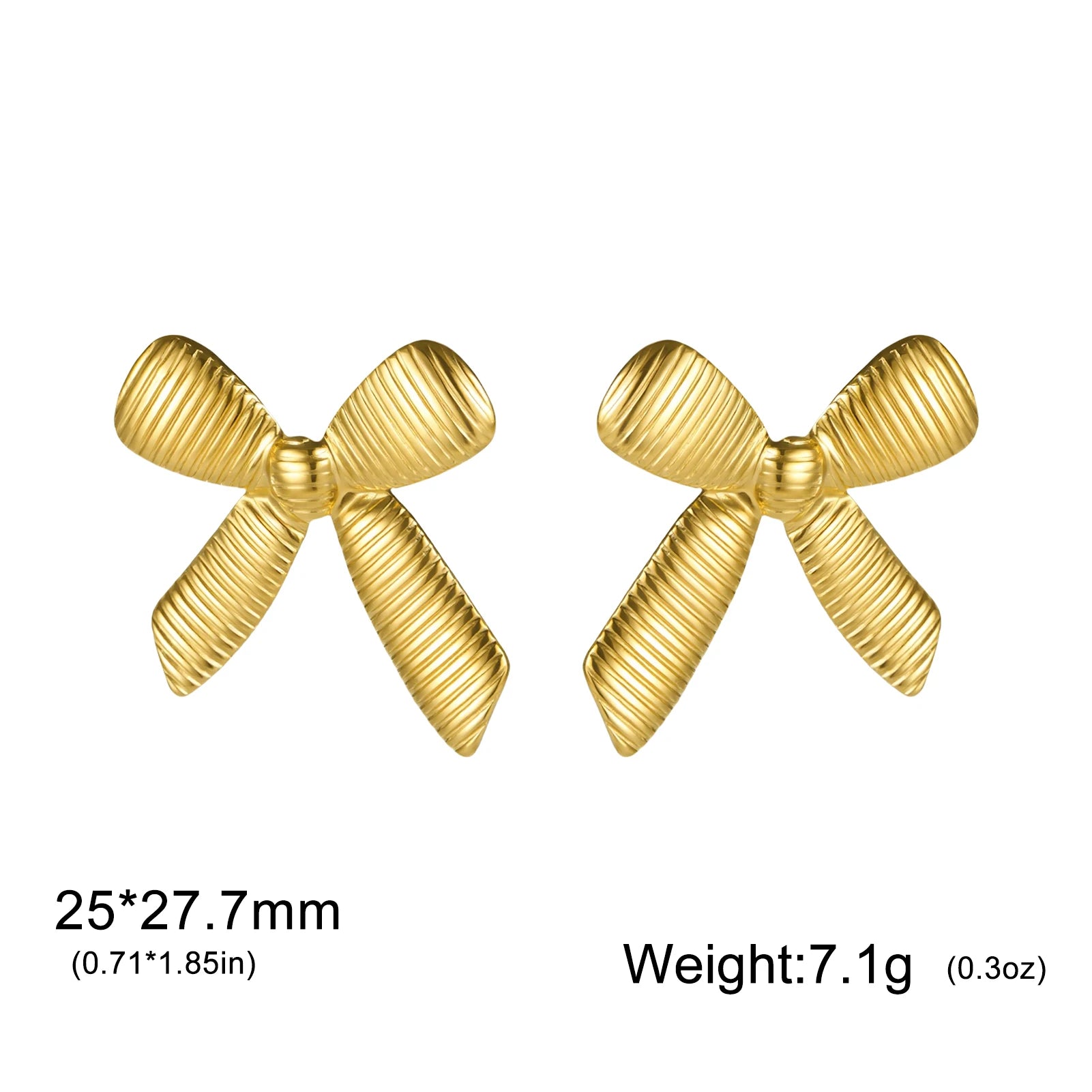 Lucktune Bow Stud Earrings Waterproof Stainless Steel Earrings For Women Fashion Gold Color Jewelry Party Gifts Woman Accesories