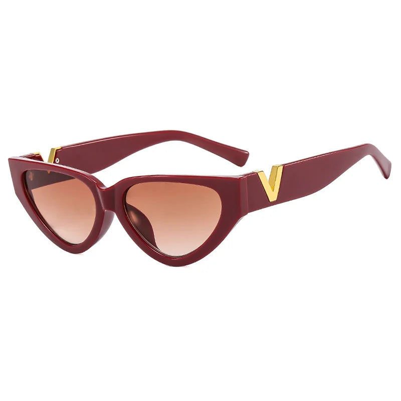 Luxury Vintage Cat Eye Sunglasses - Designer Fashion UV400 Women
