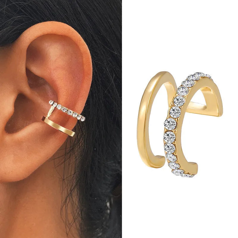KOTiK 2024 New Gold Silver Color Leaves Clip Earrings for Women Fashion Ear Cuff Non-Piercing Earrings Set Trend Jewelry Gift