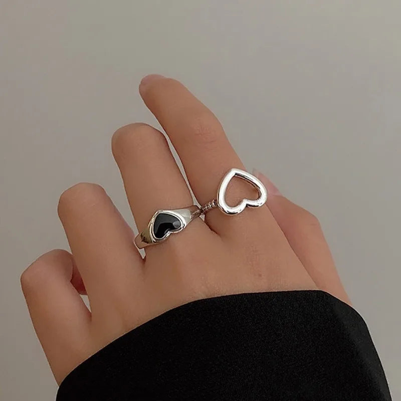3pcs Cold Wind Starlight Inlaid Zircon Open Ring Set Handicraft, Soul Collision Trendy Jewelry Accessories 2024