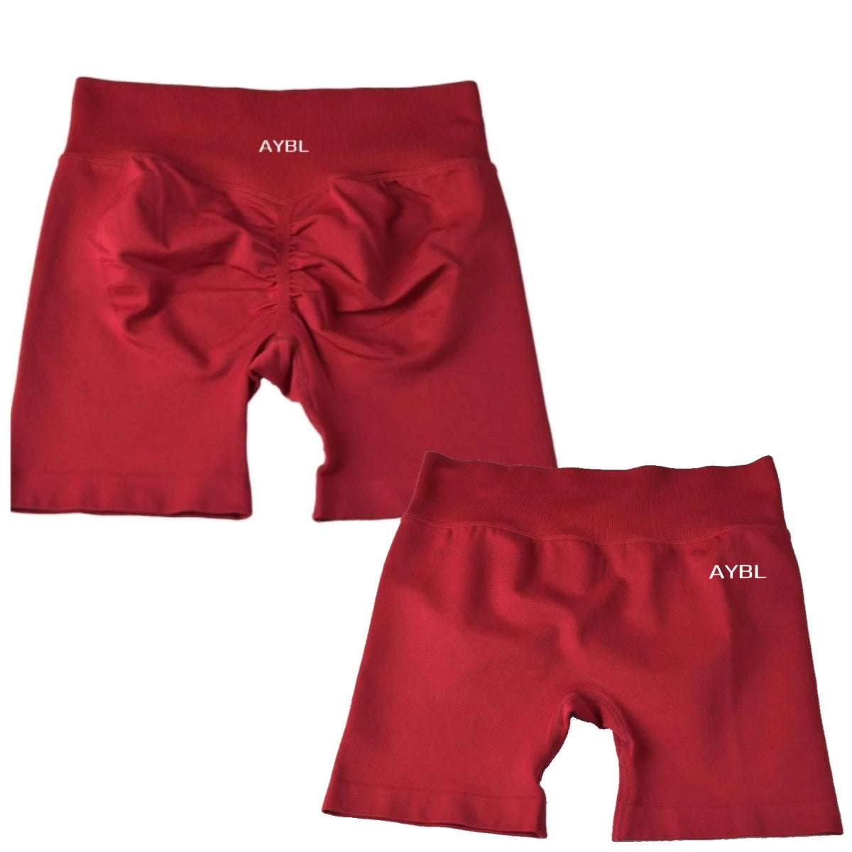 AYBL Yoga Shorts CrossFit Training Yoga Cycling Gym Workout Hot Girl's Low Ribbed Band Scrunch Butt Seamless Breathable Shorts