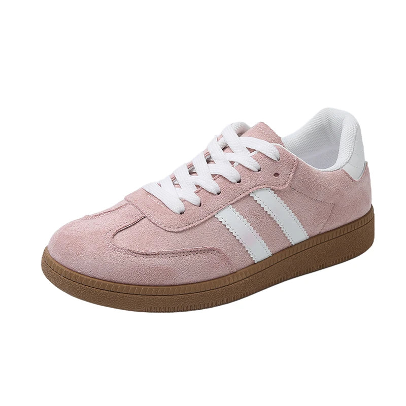 Women's Mixed Color Tennis Sneakers - Lace-Up Vulcanized Flats
