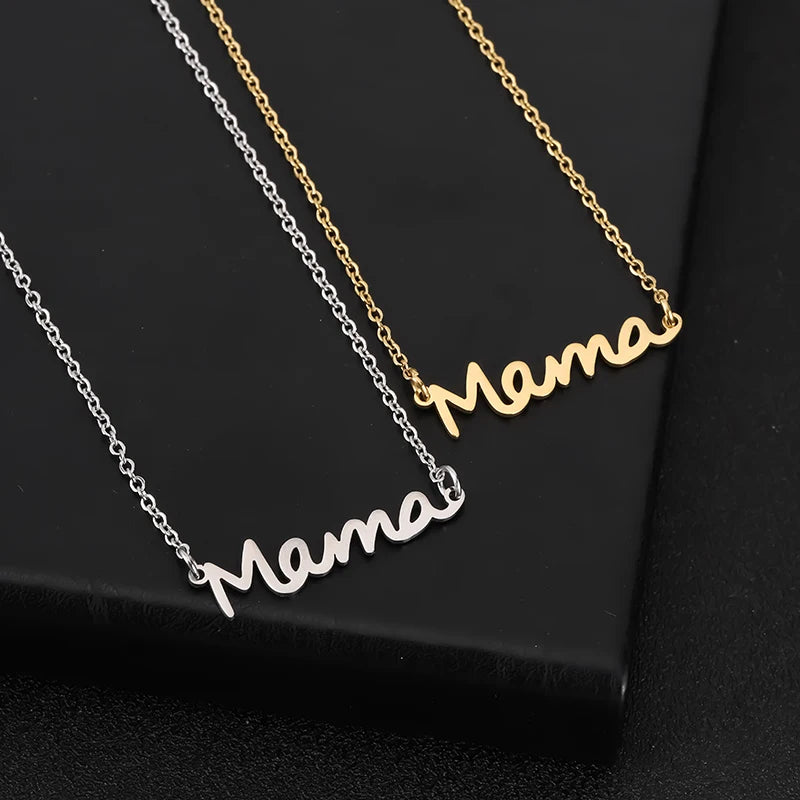 Mama Letter Pendant Necklaces Stainless Steel Necklaces Mother's Day Gift Fashion Necklace For Woman Jewelry Party Mom Gifts
