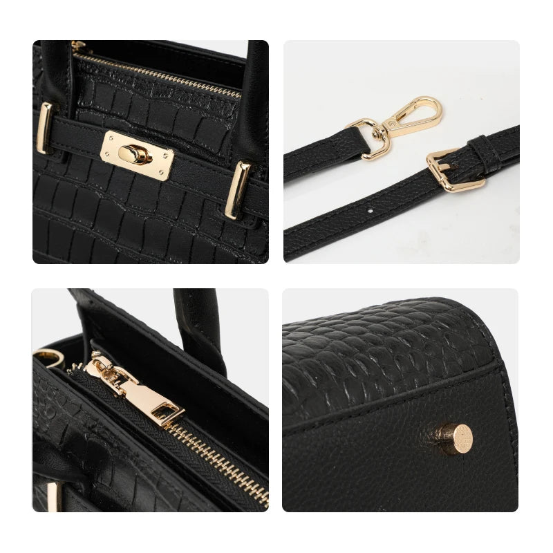 Leather  bag,women's handbag, cowhide cross-body bag, 2024 new style, light and luxurious, mother bag, large capacity