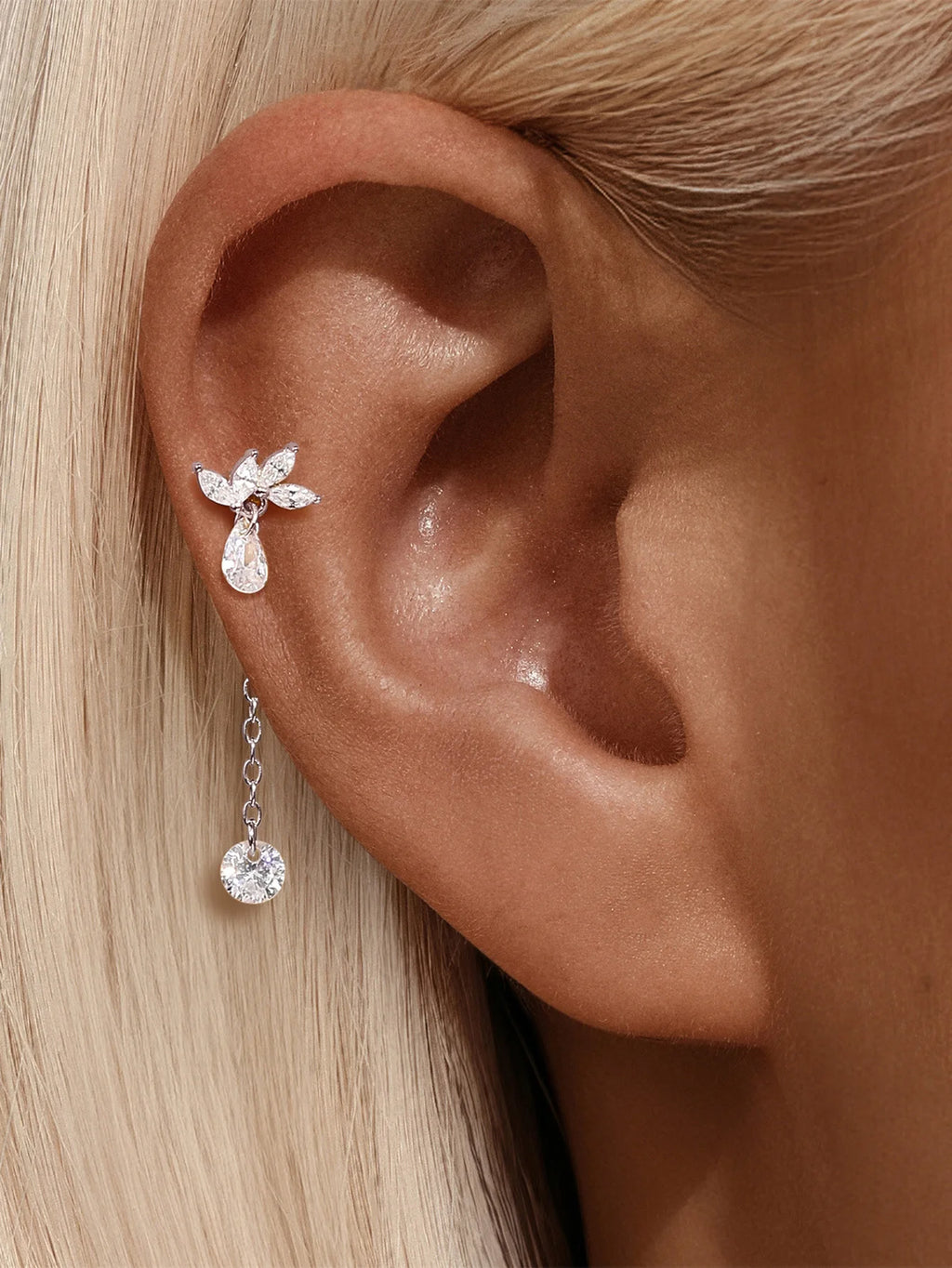 Aide 925 Sterling Silver 1piece Silver Color Thread Labret Upper Stud Earrings Cartilage Tragus Helix Piercing Studs Jewelry