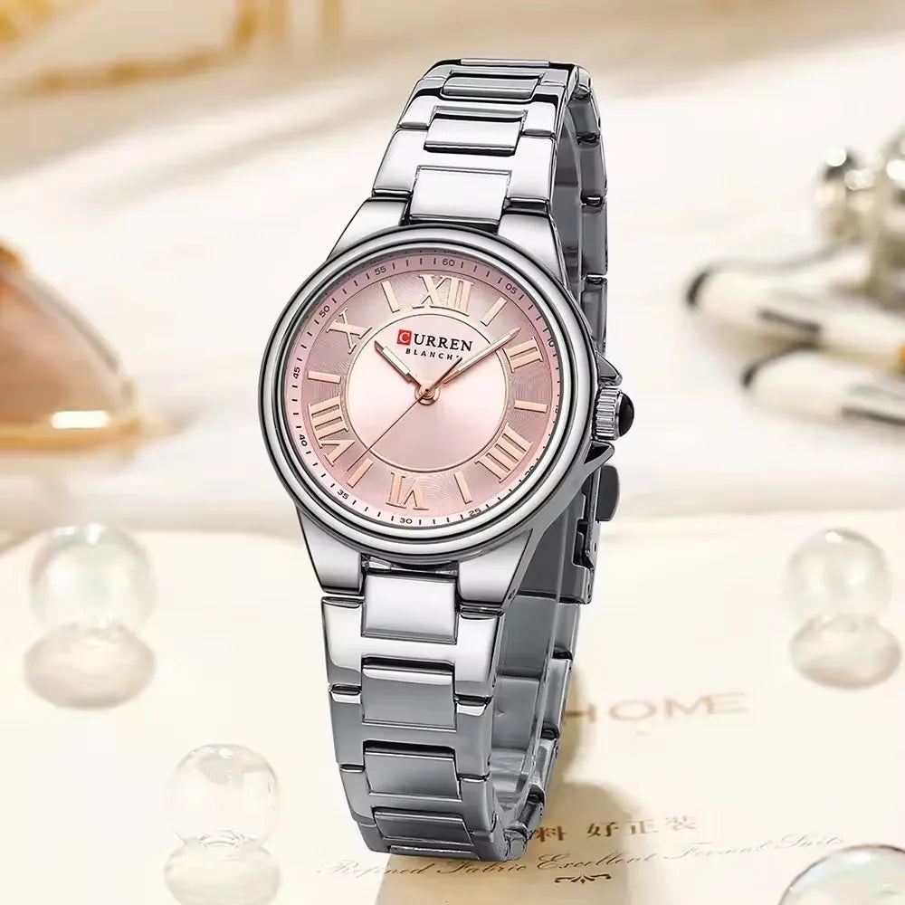 CURREN 9091 Fashion Accessories Watch Women Luxury Brand Elegant Bracelet Waterproof Quartz Women's Watch часы женские наручные