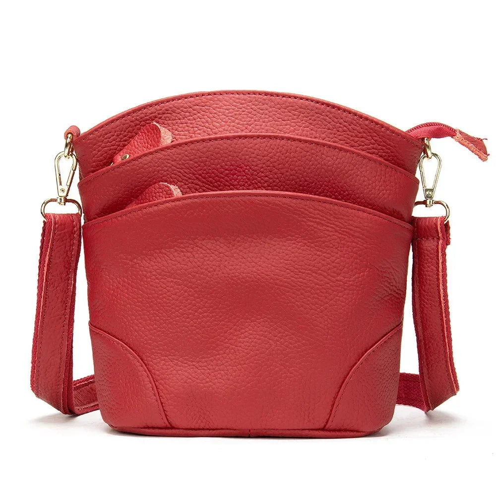 Genuine Leather Women Messenger Bags Cow Leather Crossbody Shoulder Bag Small Female Handbags Capacity Phone Bag for Girls