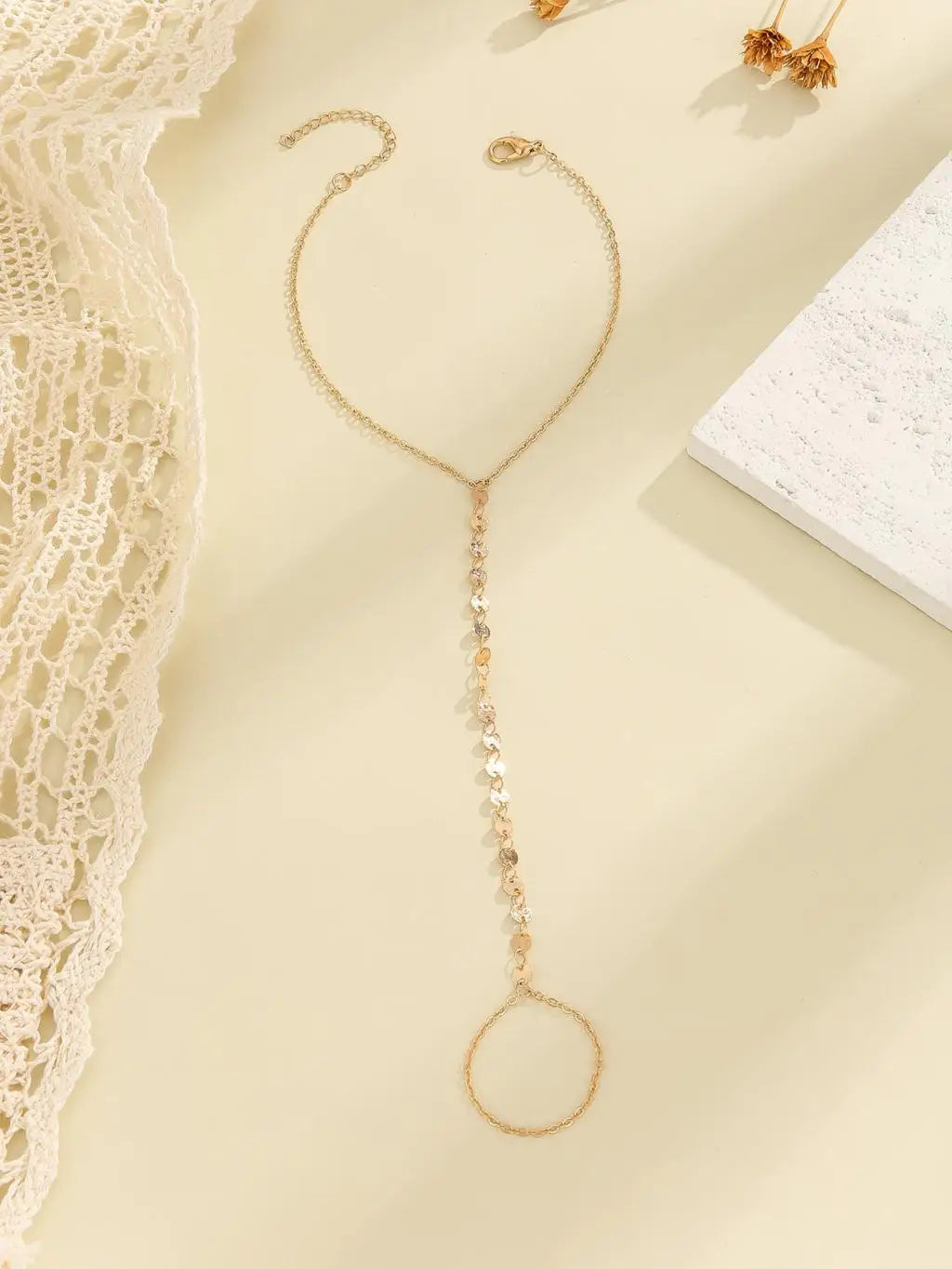 Kinitial Exquisite and fashionable laser plated anklet foot chain Toe Ring Toe Ring Barefoot gave her an anniversary gift