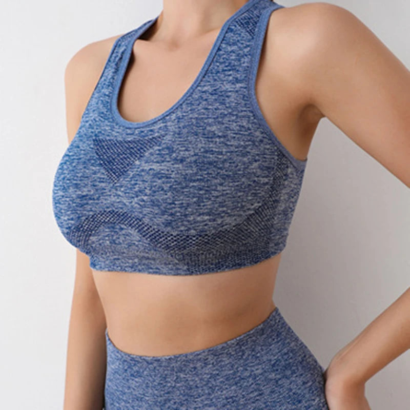 Yoga Fitness Suit High Waisted Peach Buttocks Shockproof Vest Underwear Shorts Set Breathable Women Tight Fitting Sports Bra