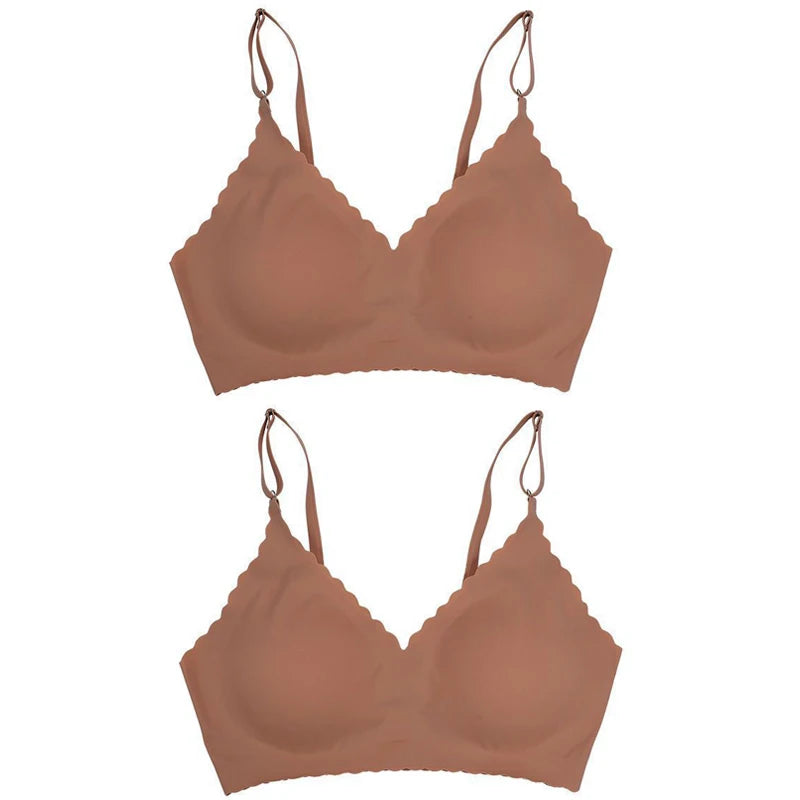 2PCS Ice Silk Seamless Bra - No Steel Ring Fitness Yoga Tank Tops
