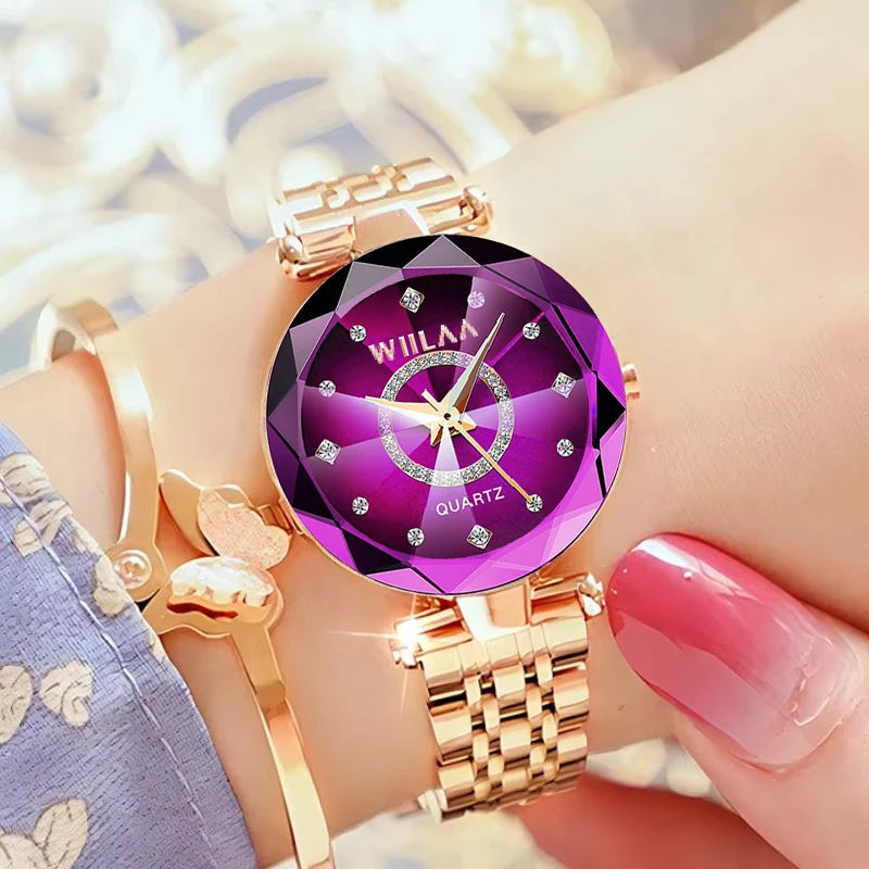 Women Bracelet Watches Stainless Steel Band Elegant Diamond Dial Ladies Wrist Watch For Crystal Exquisite Top Brand Luxury 2025