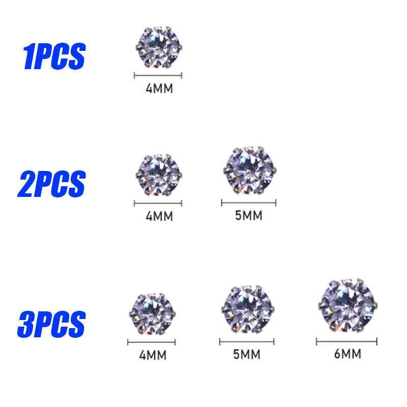 1-3pcs Magnetic Ear Clips Stud Earrings Non Piercing Strong Magnet Fake Piercing Women Men Jewelry Clip Earrings for Kids Girls