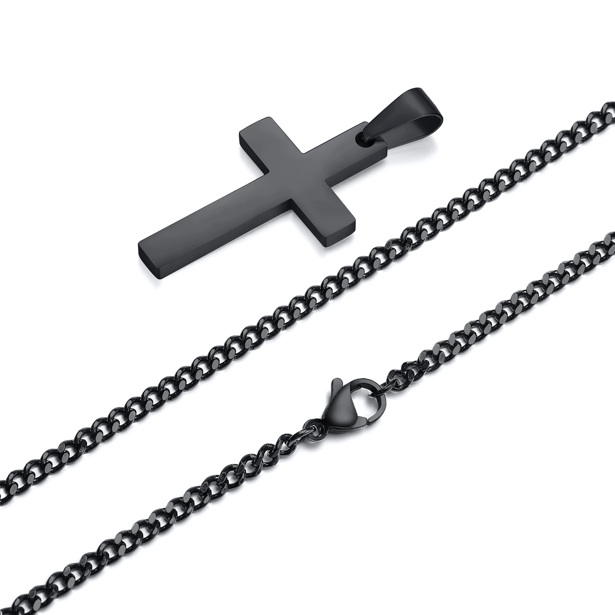 Casual Cross Pendant Necklaces for Men Boys,Waterproof Stainless Steel Pendant Necklaces,Anniversary Birthday Jewelry Gifts