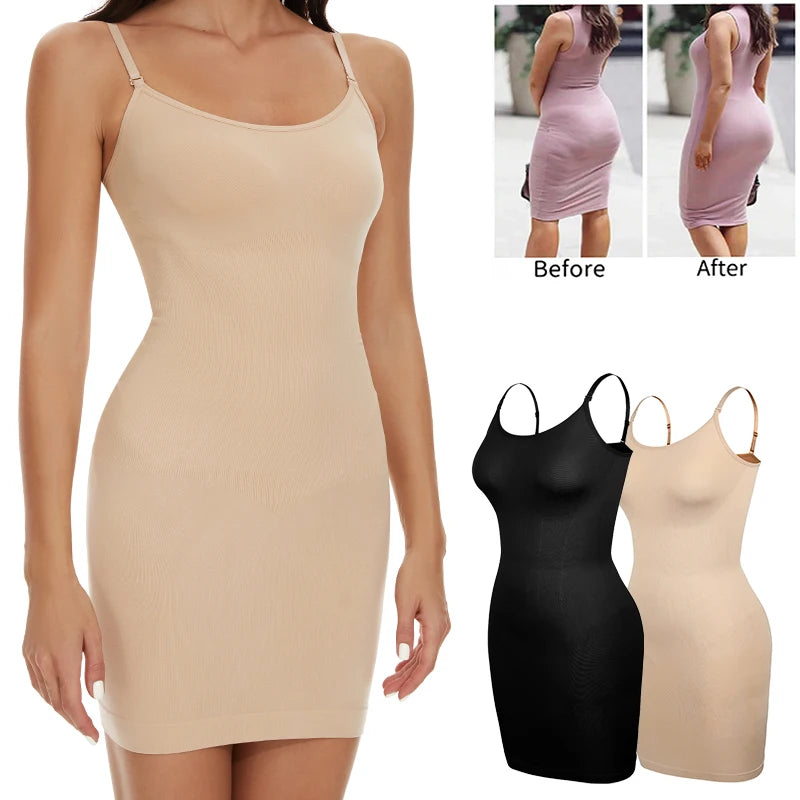 Women Shapewear Full Slip - Tummy Control Cami Mini Under Dress