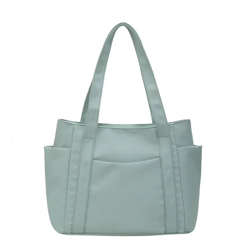 High Quality Commuting Tote Bag Simple Nylon Women's Shoulder Bag Large Capacity Student Class Handbag
