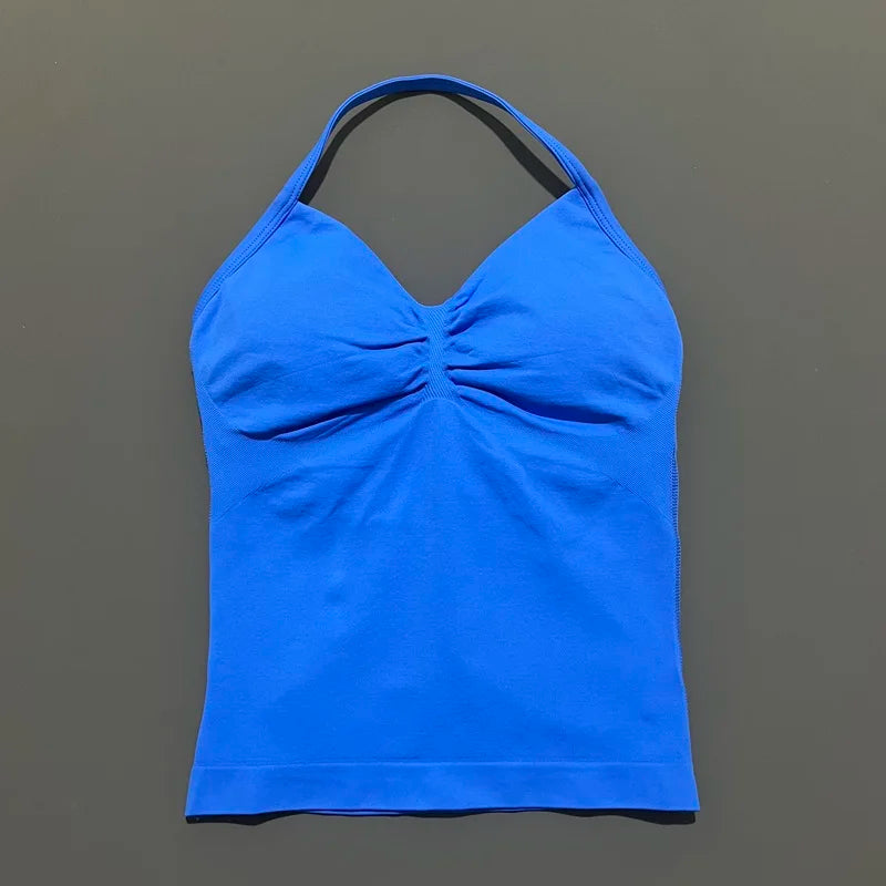 HISTELLO Impact Sports Bra - Longline Strappy Yoga Tank Top