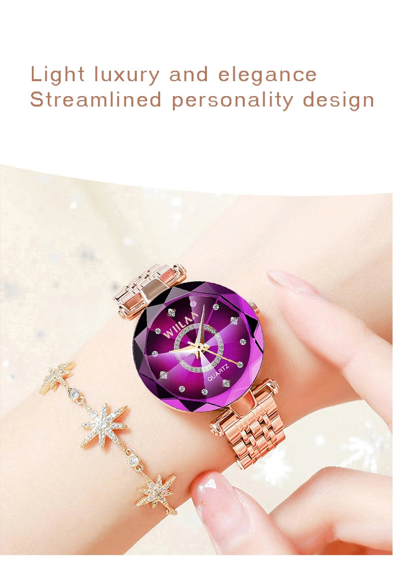 Women Watches 2025 Top Luxury Brand Rhinestone Elegant Ladies Watches Gold Clock Wrist Watches For Women relogio feminino