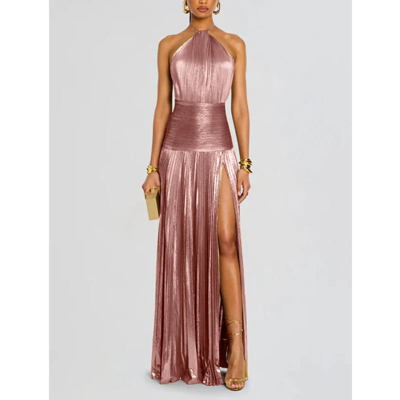 Luxurious Corset Party Dress - Off Shoulder Halter Celebrity Gown
