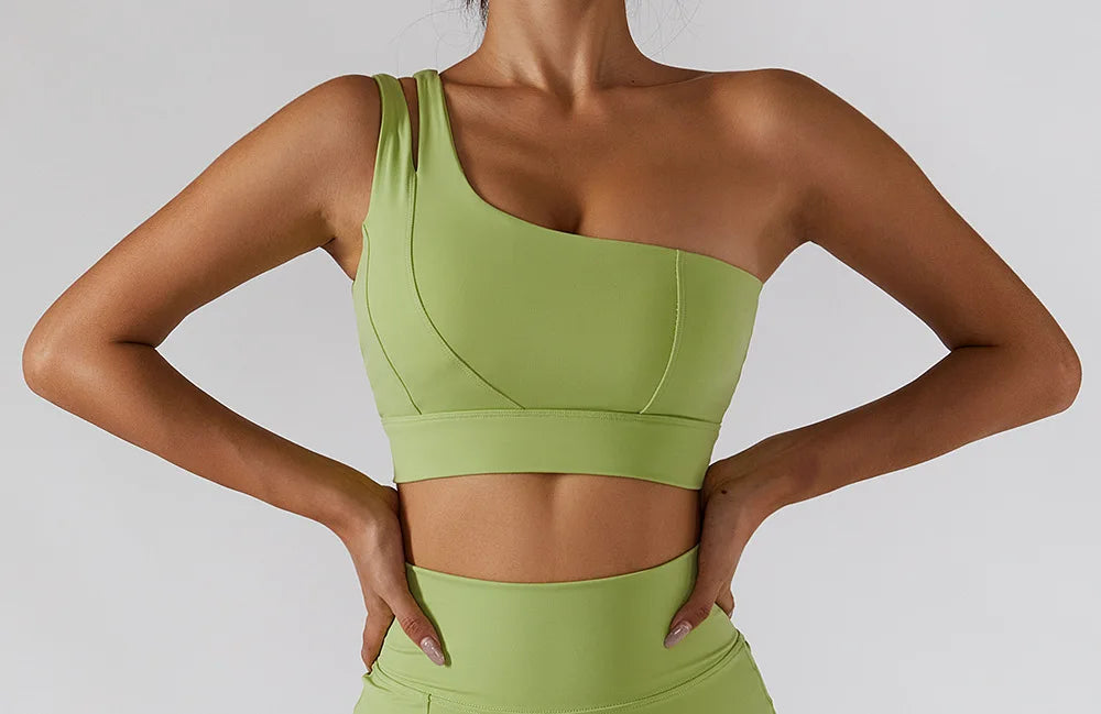 Sexy One Shoulder Sports Bra - High Strength Fitness Vest