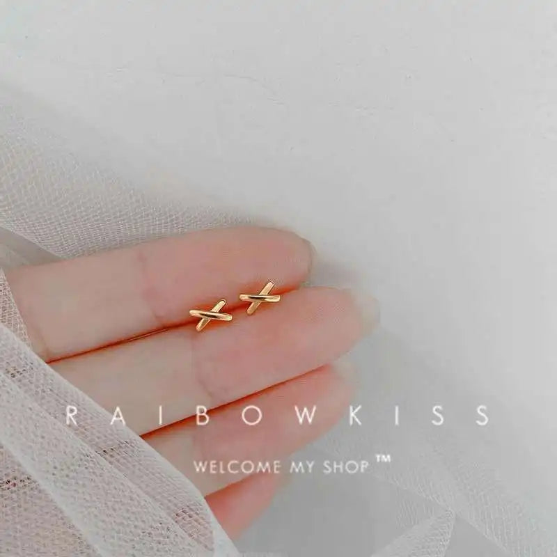 silver-plate Gold Color Mini Small Butterfly Heart Stud Earring For Women Cartilage Helix Tragus Ear Piercing Jewelry Gift