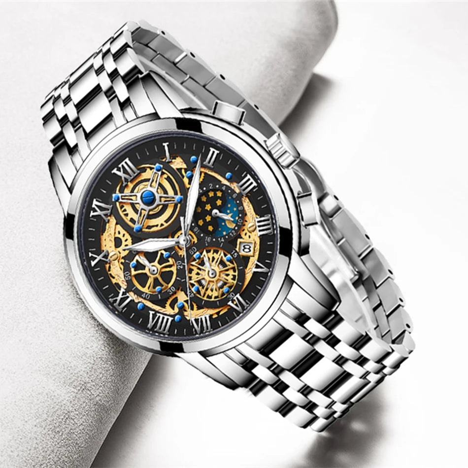 LIGE 2024 Gold Women Watch - Waterproof Sport Quartz Chronograph