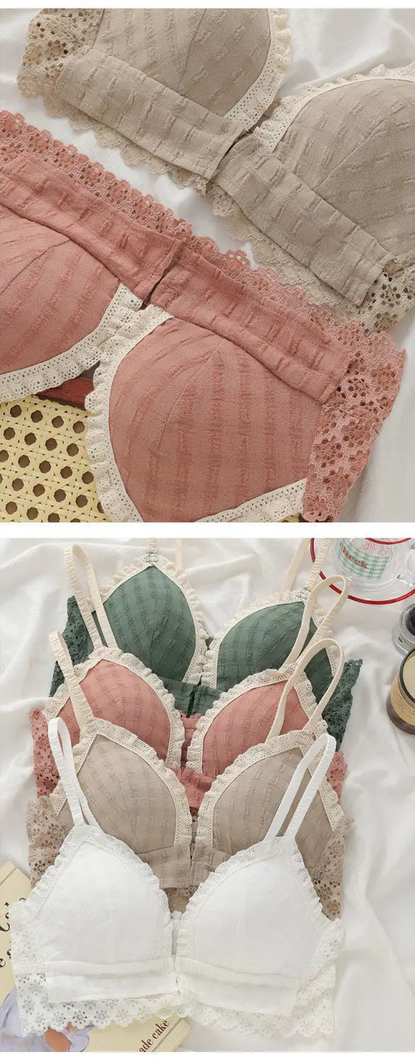 Japan Korean Front Closure Bra - Wire Free Lace Comfortable