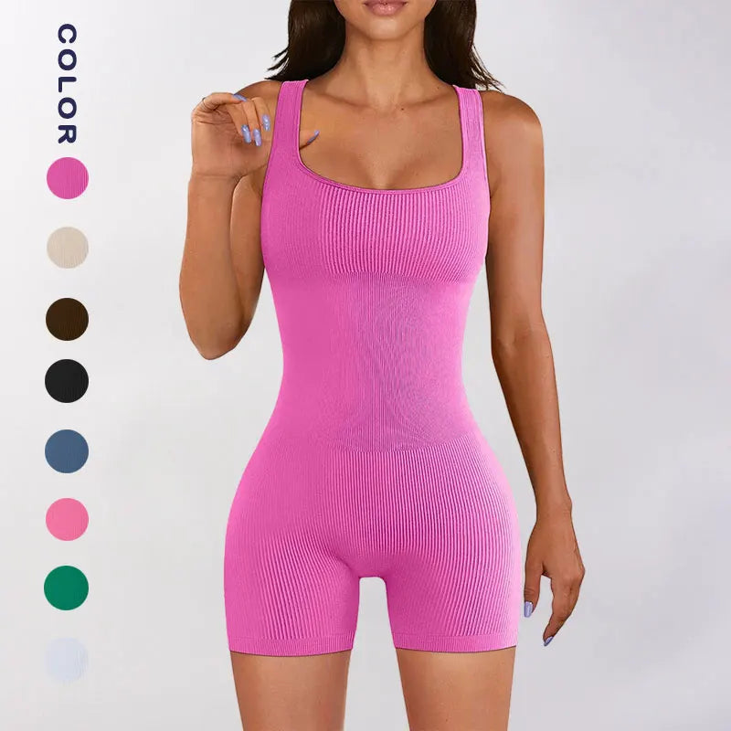 Sleeveless Backless Jumpsuits Women Exercise Yoga Jumpsuit Sports Suits Fitness Wear Running Clothes one-pieces Bodysuit Solid
