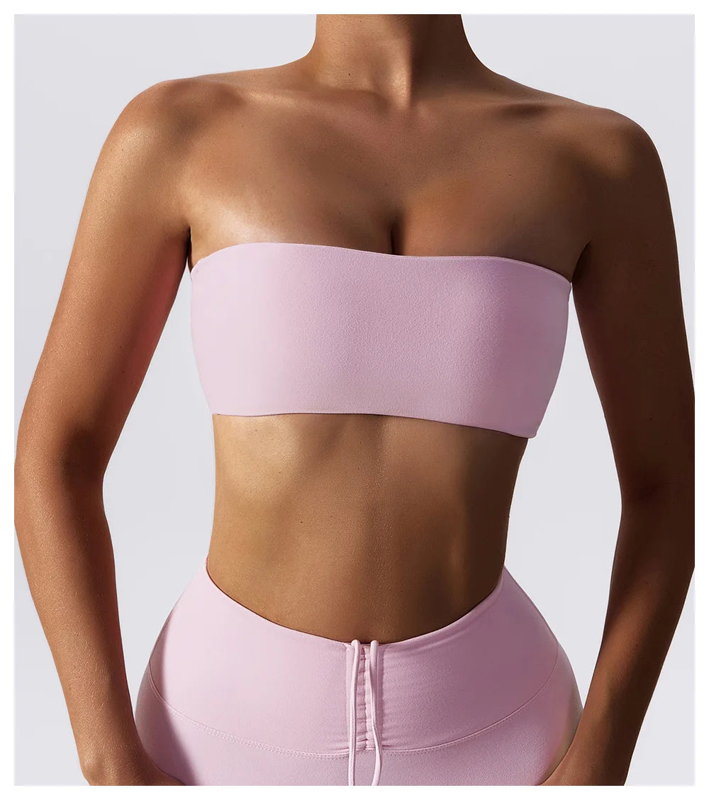 Hearuisavy Casual Sports Bra Gym Underwear Women Breathable Training Yoga Clothes Tube Top Fitness Workout Tank Top Female