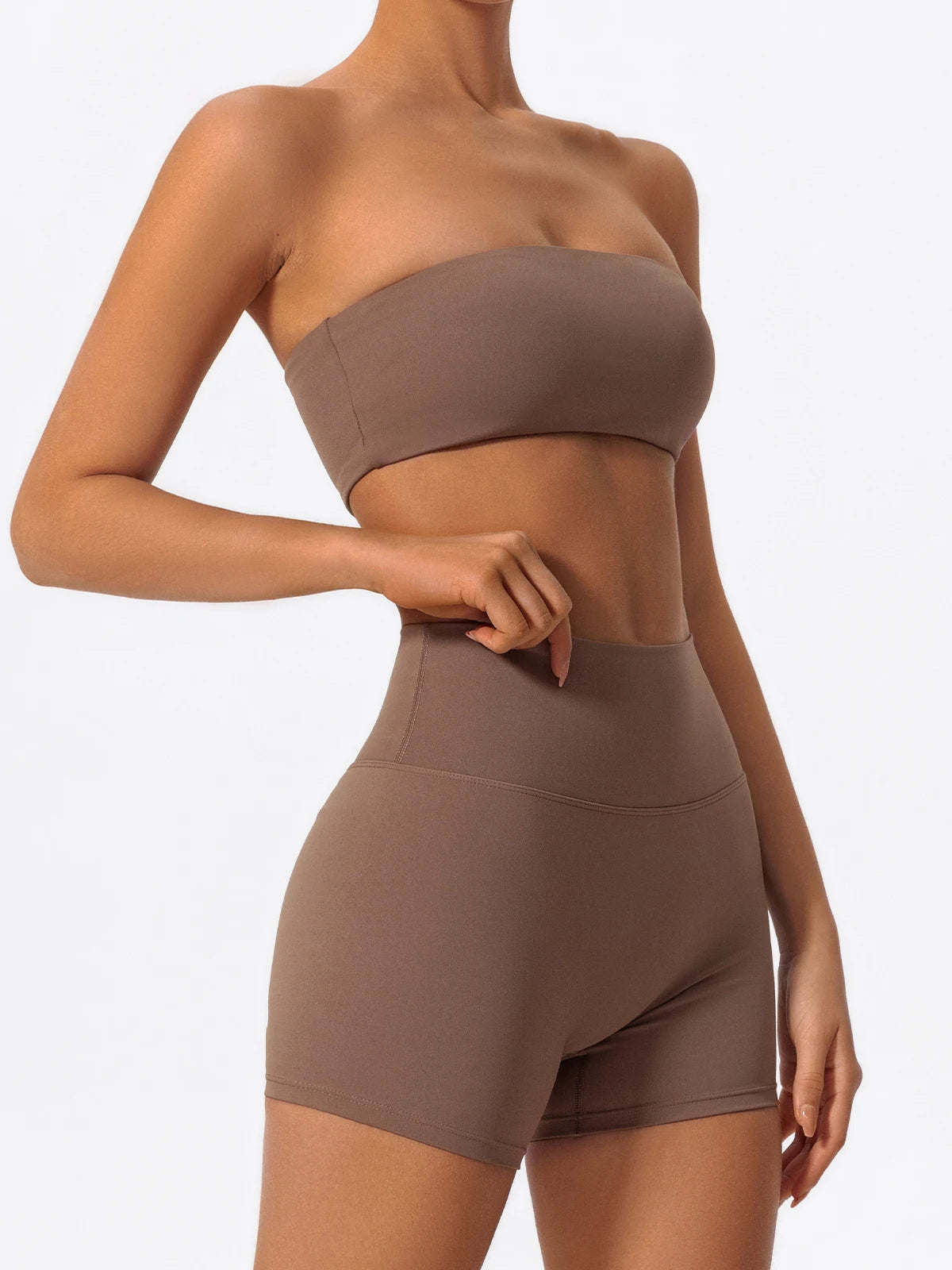 Ctenkevet Two Piece Fitness Sports Set Women Workout Yoga Outfit Strapless Bra Woman 2Ps Gym Crop Top Deportivos Mujer Gym Suits